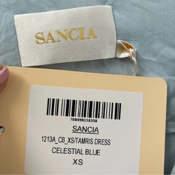 Sancia Tamris Dress Light Blue Linen Size XS